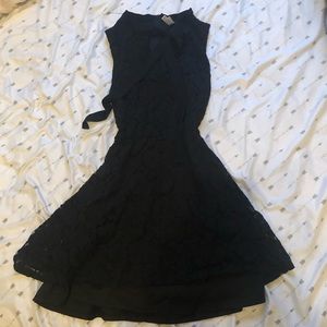 Black floral lace dress